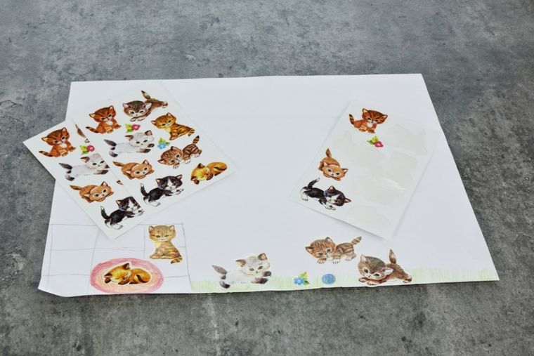 Z-Design, naklejki papierowe, kotki