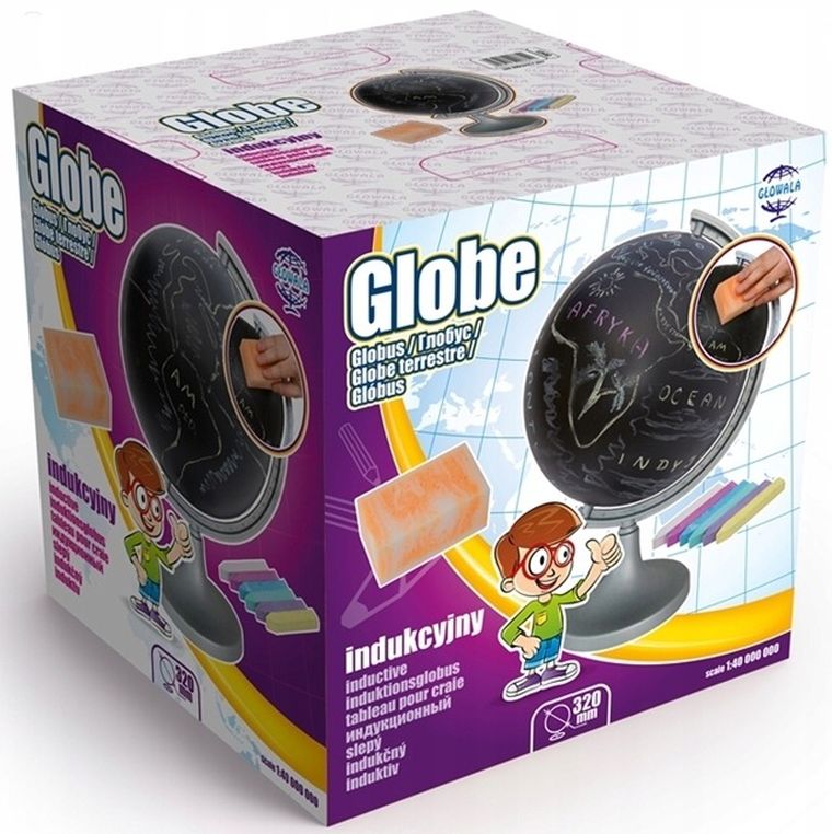 Zachem, globus indukcyjny, zestaw z kredą, średnica 32 cm