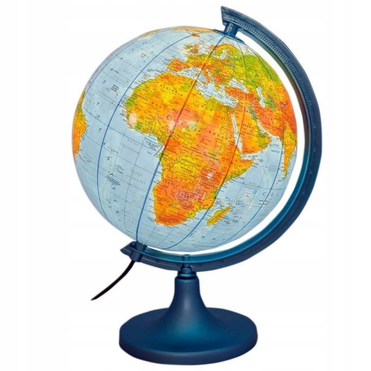 Zachem, globus polityczno-fizyczny, podświetlany, średnica 25 cm