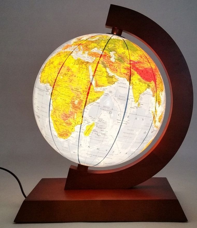 Zachem, globus polityczno-fizyczny, podświetlany, średnica 25 cm