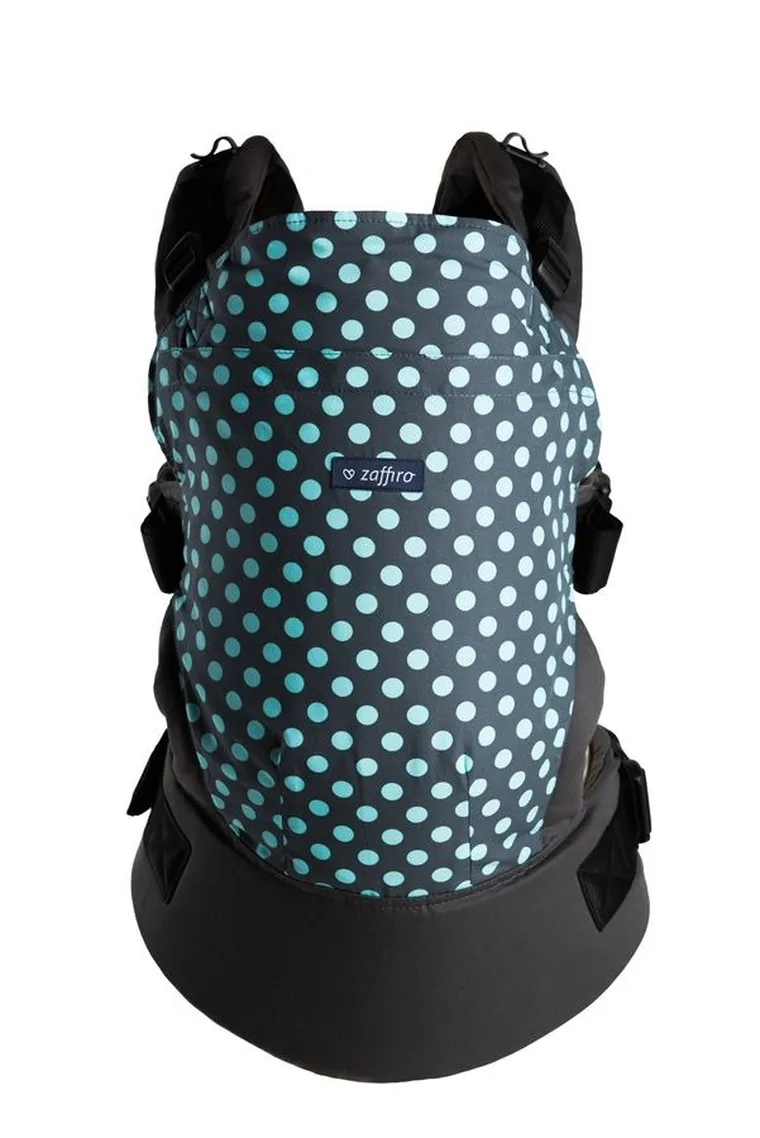 Zaffiro, Care, nosidełko dla niemowląt, szaro-turkusowe groszki
