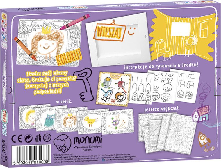 Zamek. Kolorowanka ramka do zawieszenia