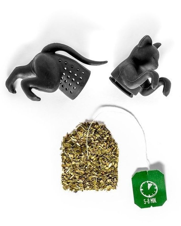 Zaparzacz do herbaty, kotek, szary