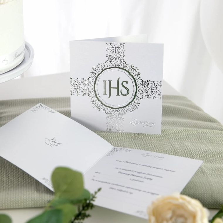 Zaproszenia na komunię, IHS