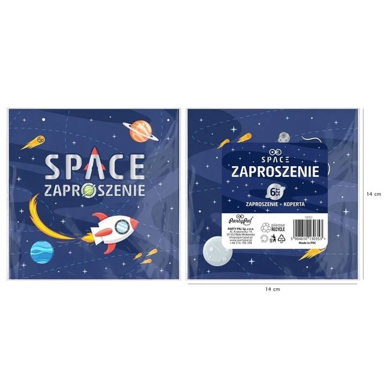 Zaproszenia urodzinowe, kosmos