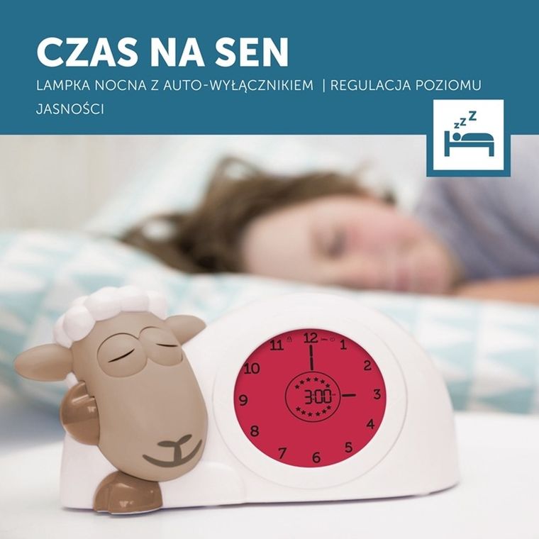 Zazu, Owca Sam, trener snu, zegarek z budzikiem, brown