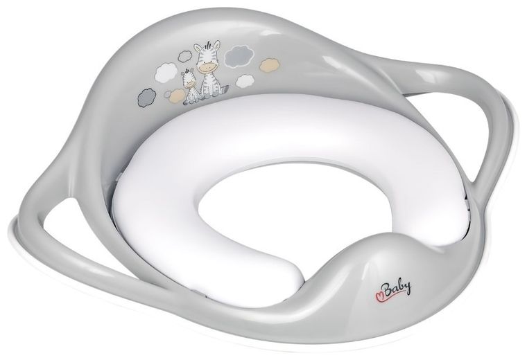 Zebra, miękka nakładka na sedes, szara