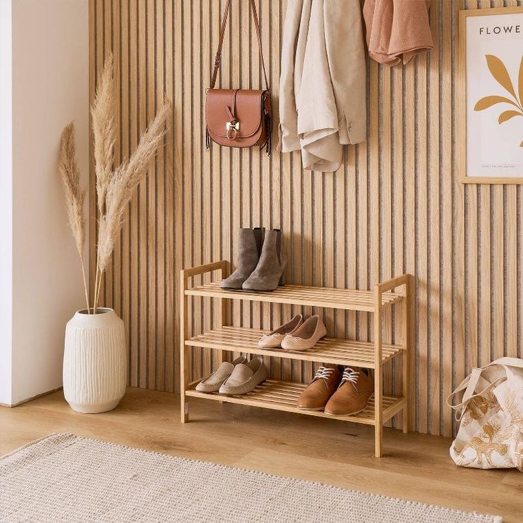 Zeller, bambusowa półka na buty, 70-26-50 cm
