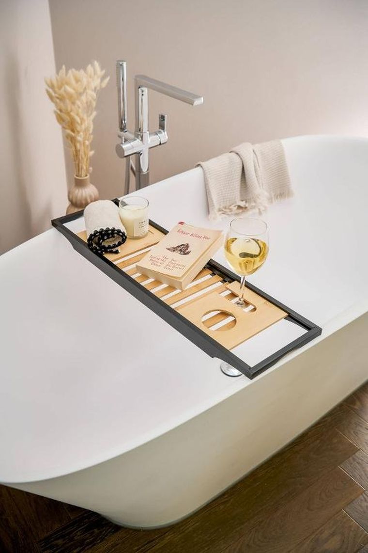 Zeller, bambusowa półka na wannę, 70-20-3,5 cm