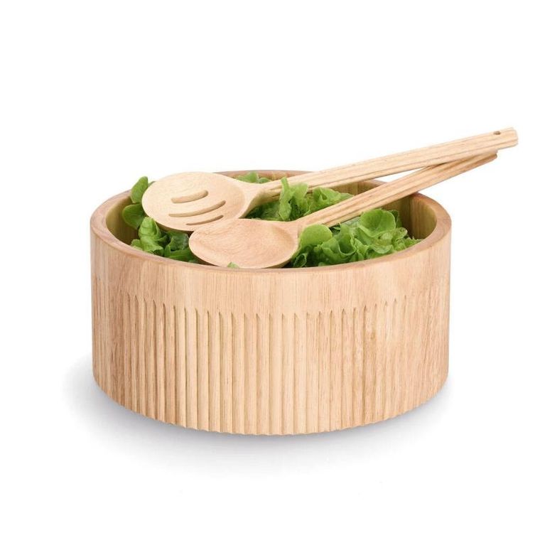 Zeller, cylindryczna miska w prążki, bambus, ø 27-12 cm