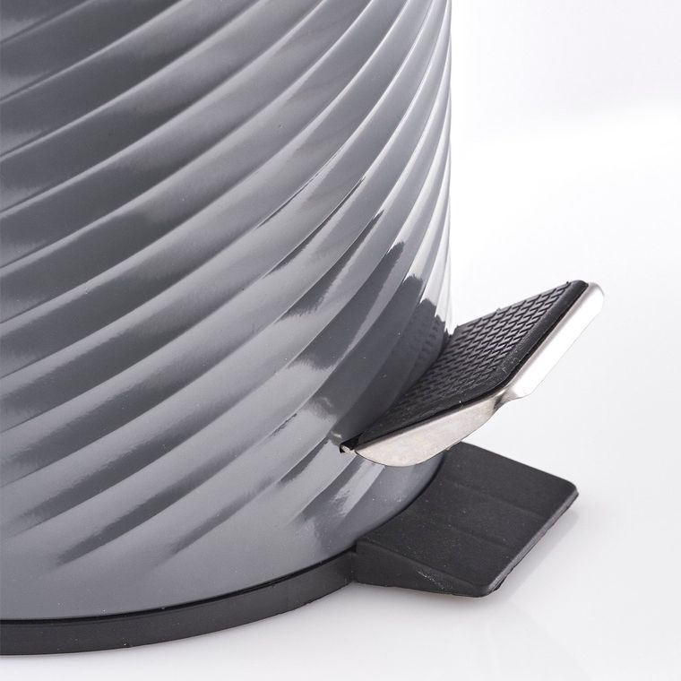 Zeller, kosz łazienkowy 3l, metalowy, szary