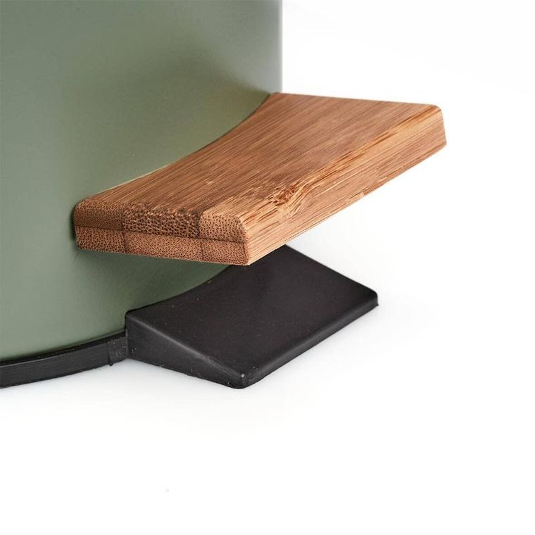 Zeller, kosz łazienkowy z metalu i bambusa, średnica 16,8 cm