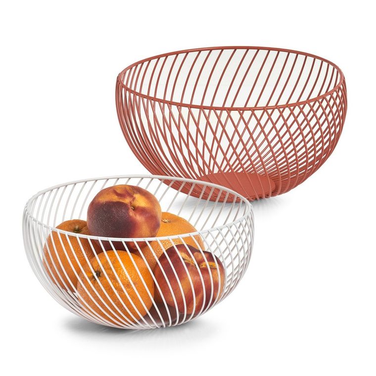 Zeller, kosz na owoce metalowy, Ø 26,5 cm, biały