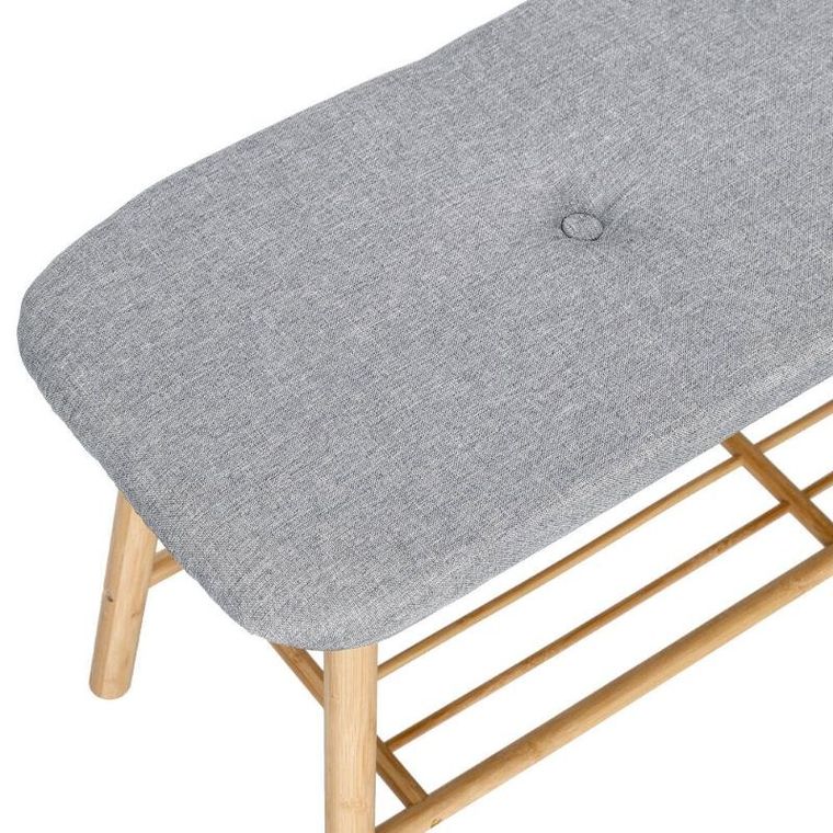 Zeller, ławka z półką na buty, bambus + len