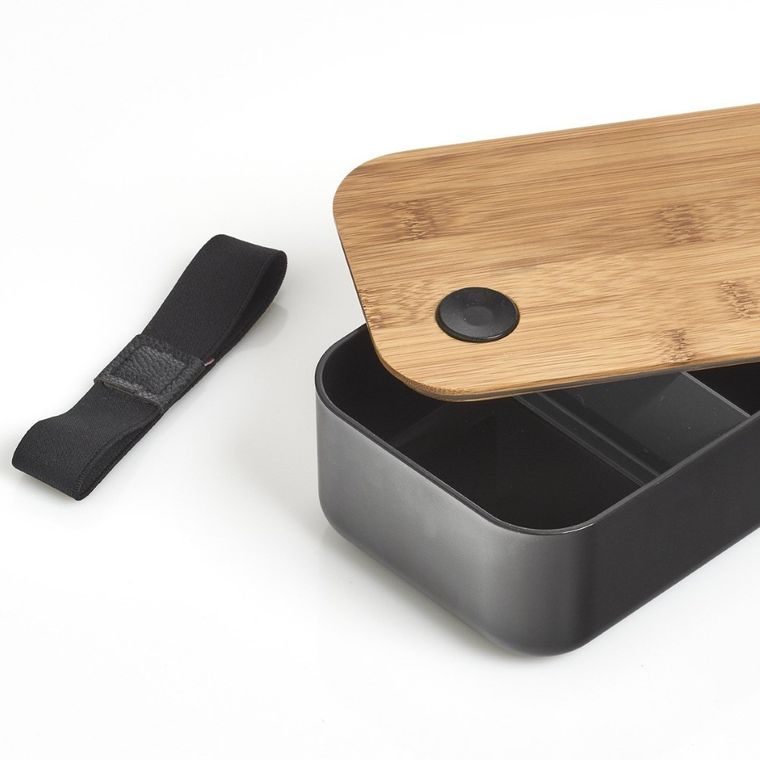 Zeller, lunchbox z przegródką, 19-12-7 cm, czarny