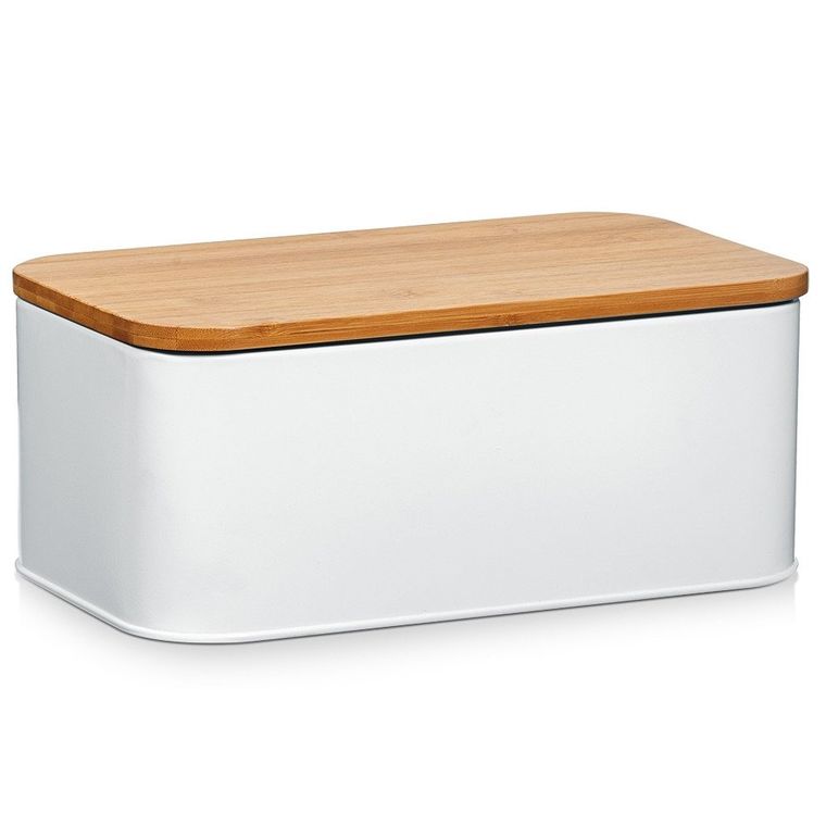 Zeller, metalowy chlebak z bambusową deską do krojenia, 2w1, 31-18-13 cm