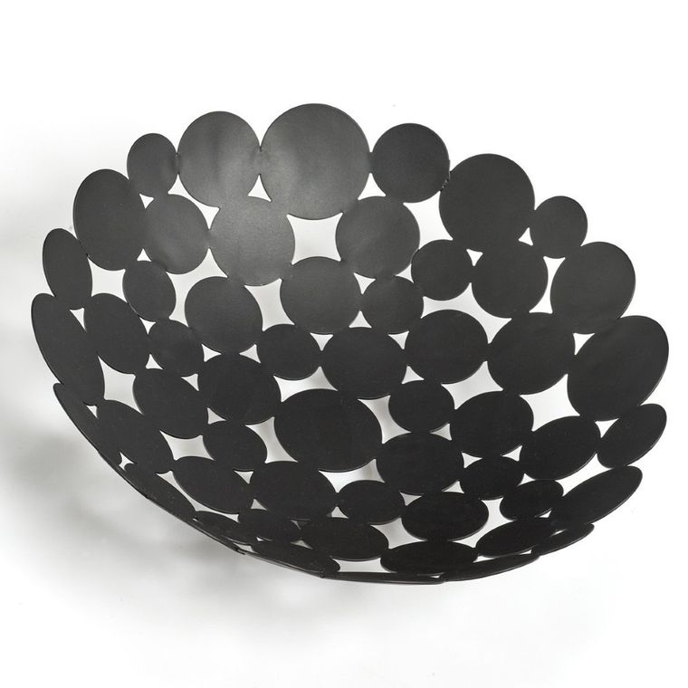 Zeller, metalowy kosz na owoce, Ø 29 cm, czarny