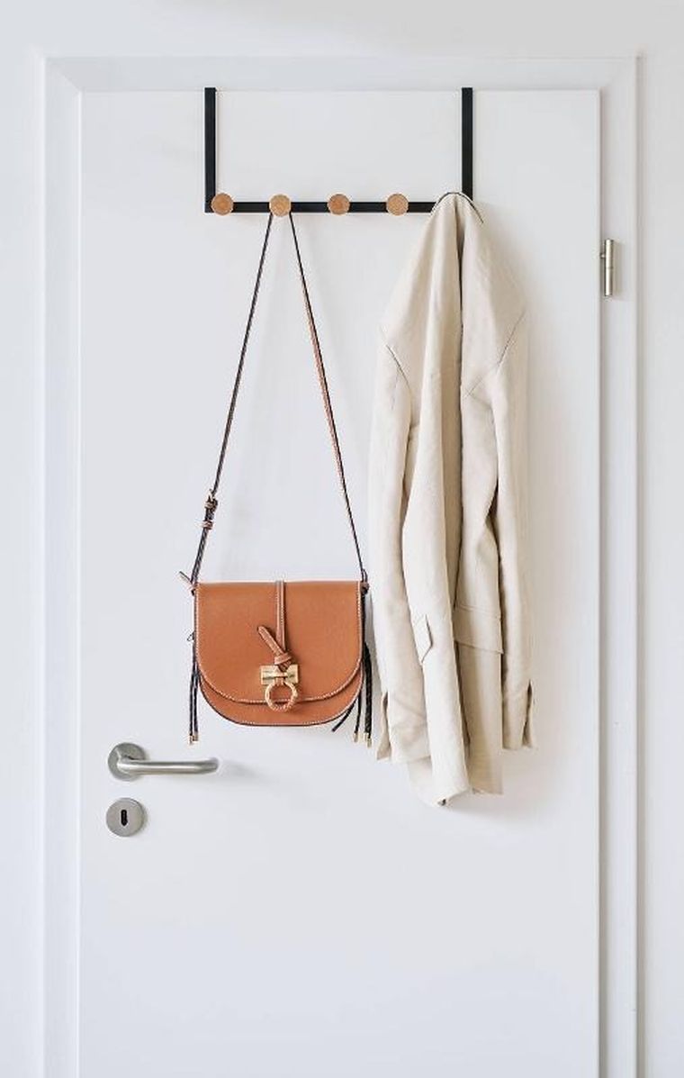 Zeller, metalowy wieszak na drzwi, 5 haczyków