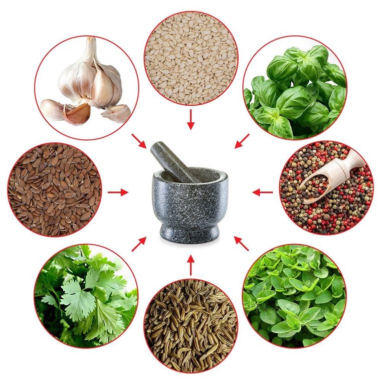 Zeller, moździerz kuchenny, granit, z tłuczkiem