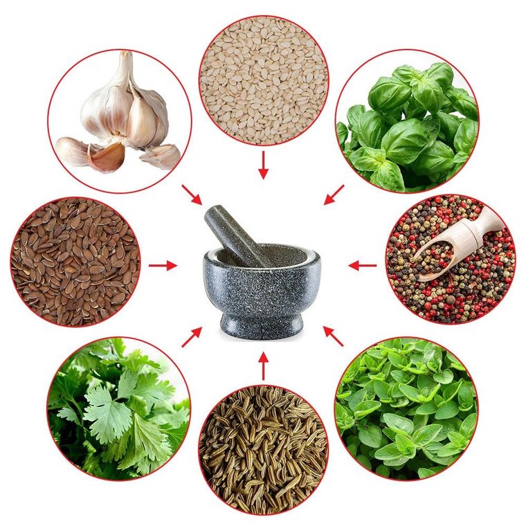 Zeller, moździerz kuchenny, z tłuczkiem w ciemnym kolorze granitu