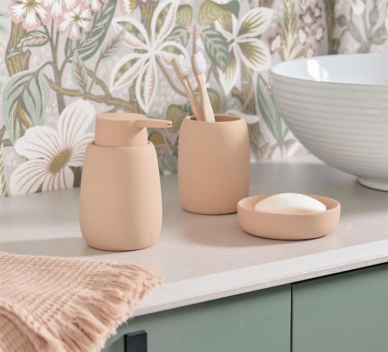 Zeller, mydelniczka ceramiczna, brass tone, średnica 11,2 cm