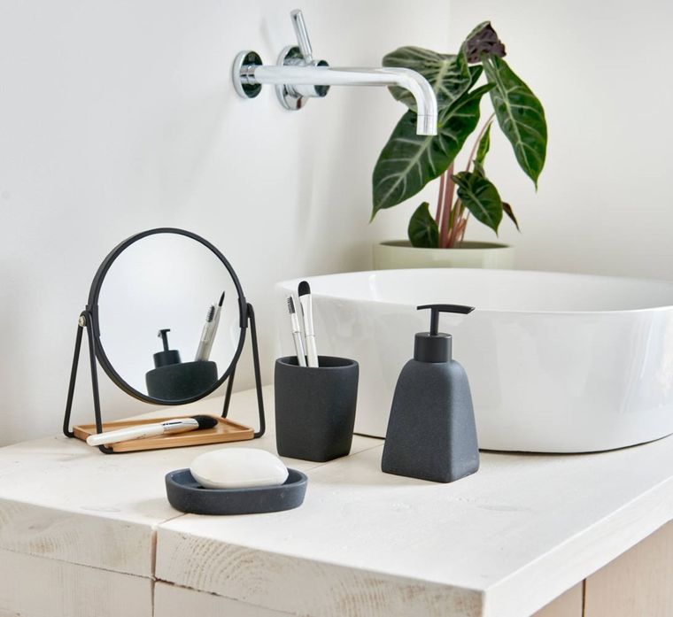 Zeller, mydelniczka z imitacji kamienia, czarna