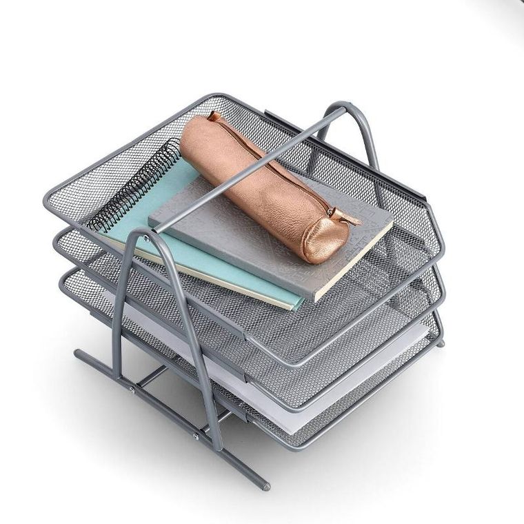 Zeller, piętrowa tacka na dokumenty, z metalowej siatki, mesh