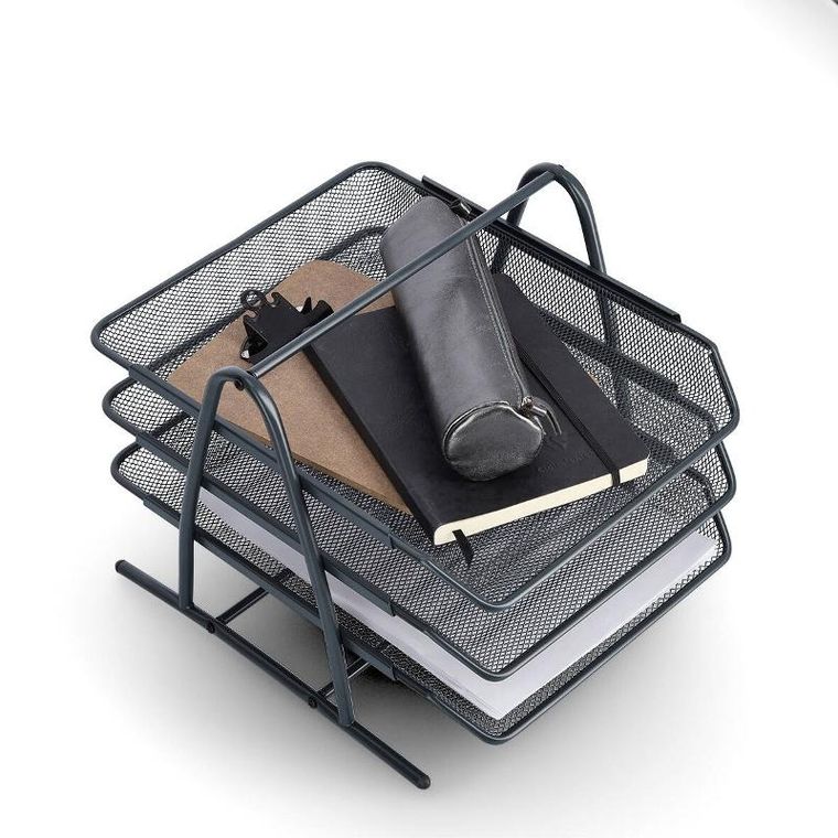 Zeller, piętrowa tacka na dokumenty, z metalowej siatki, Mesh