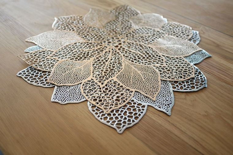 Zeller, podkładka pod talerz, Flower, 46 cm, srebrny