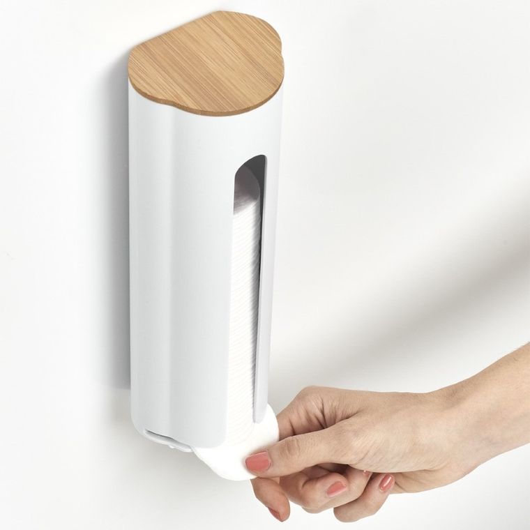 Zeller, pojemnik na płatki kosmetyczne, 8-25 cm, biały