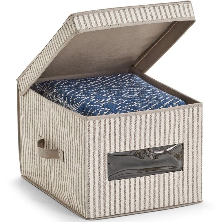 Zeller, pojemnik tekstylny do przechowywania, z wieczkiem i okienkiem, 25-30-40 cm