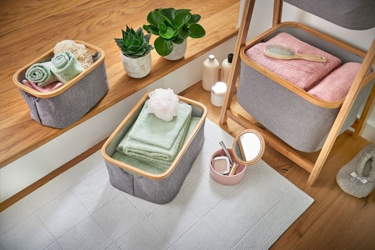 Zeller, pudełko z płótna do przechowywania, szare