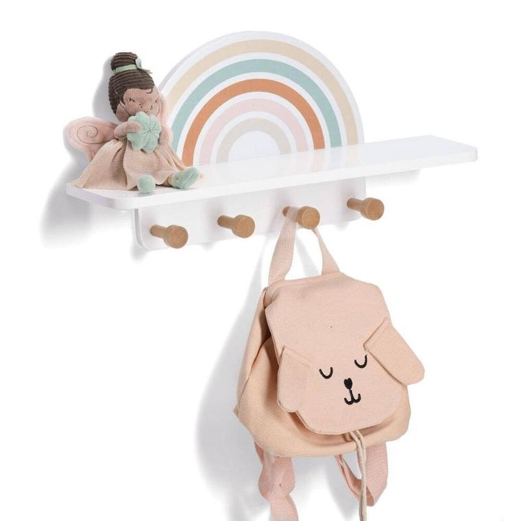 Zeller, Rainbow, wieszak ścienny z półeczką