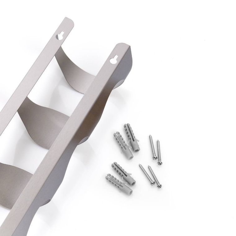 Zeller, ścienny regał na wino, 4 butelki, stal nierdzewna