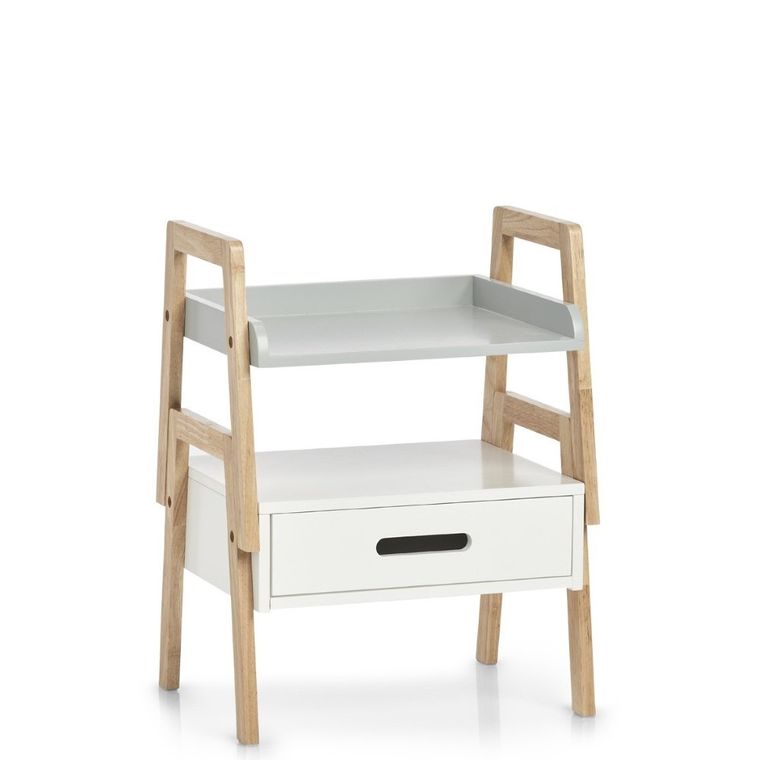 Zeller, stojak z półką i szufladką, 40-30-33 cm, biały