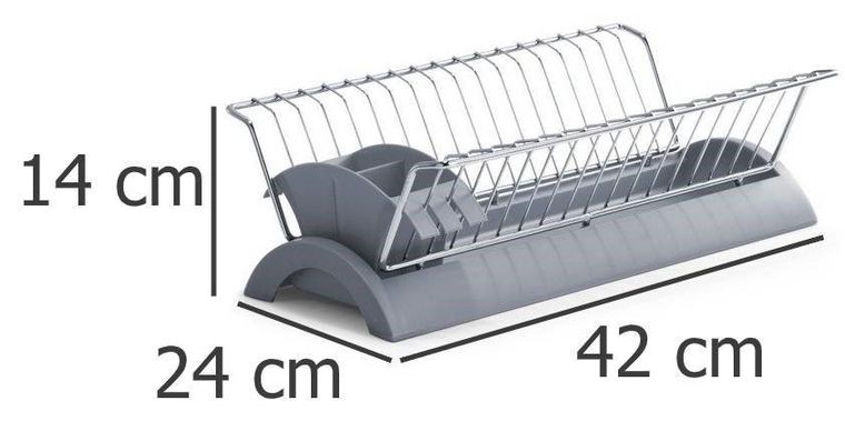 Zeller, suszarka na naczynia, sztućce, szara