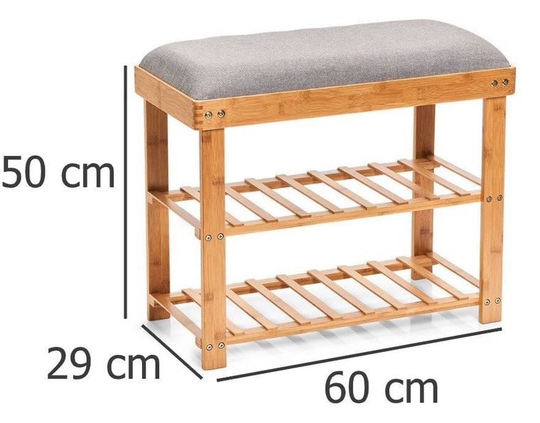Zeller, szafka z bambusa na buty, siedzisko z regałami