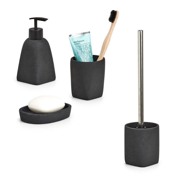 Zeller, Szczotka do wc z imitacji kamienia, czarna