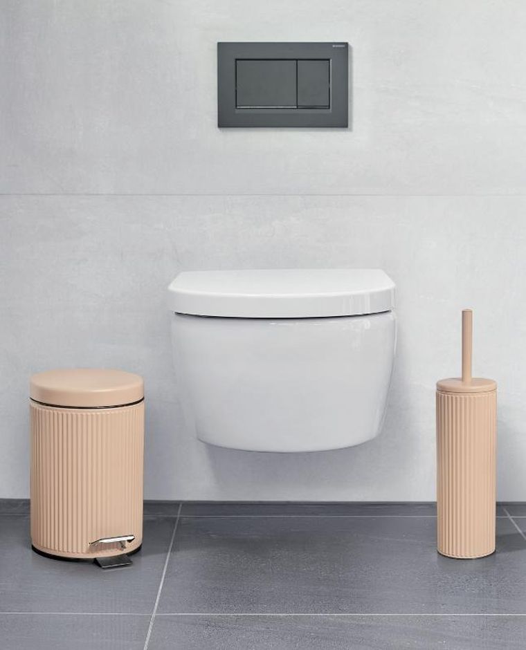 Zeller, szczotka do WC z metalowym pojemnikiem, brass tone, średnica 9,7 cm