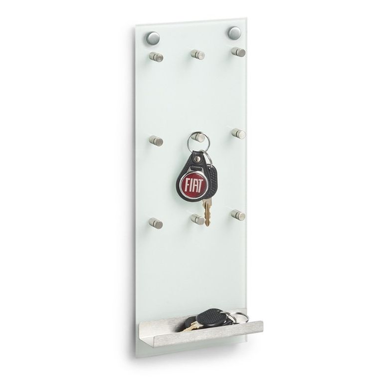 Zeller, szklana tablica na klucze, 9 haczyków + półka