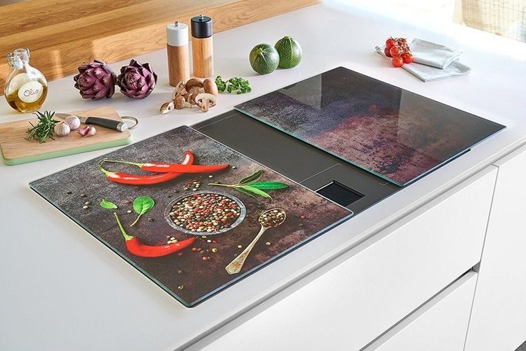 Zeller, szklane płyty kuchenne, Peppers, 2 szt.