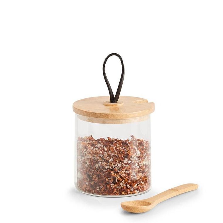 Zeller, szklany słoik z wieczkiem z uchwytem i drewnianą łyżeczką, 320 ml