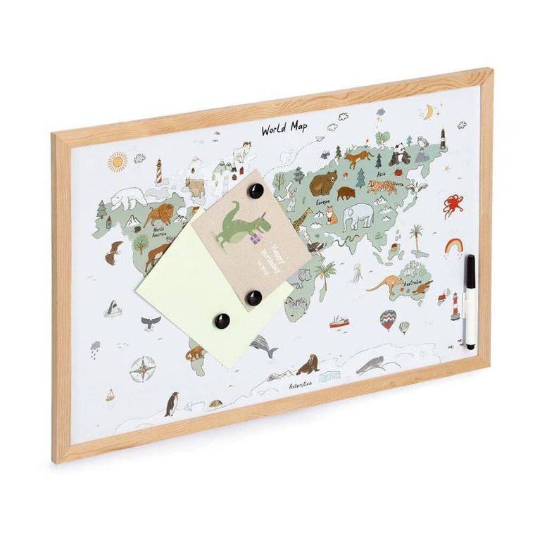 Zeller, tablica magnetyczna, mapa świata, 60-40 cm