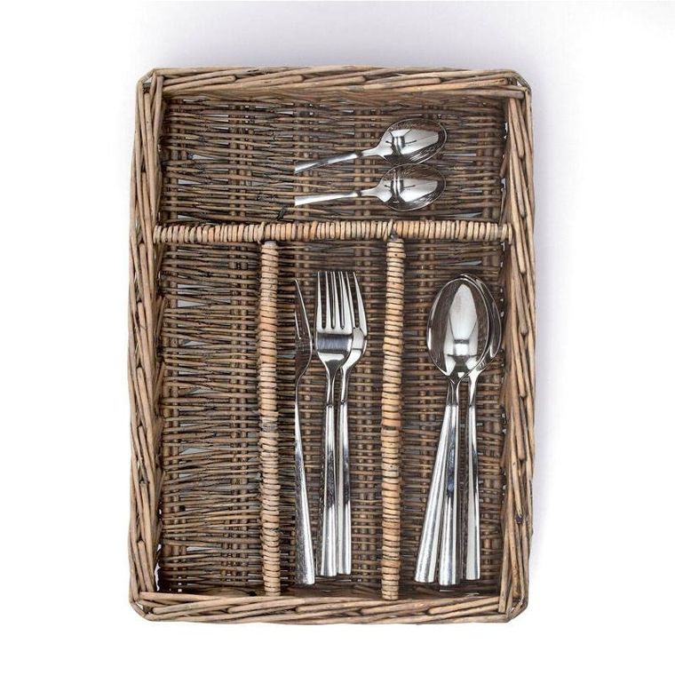 Zeller, wiklinowy organizer na sztućce, 35-25-7 cm