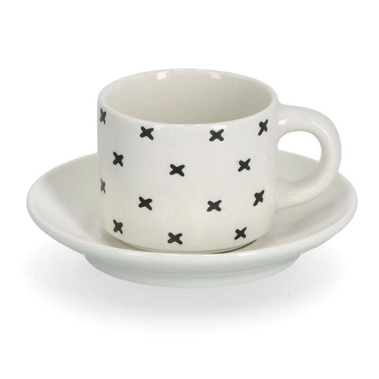 Zeller, zestaw filiżanek do espresso w geometryczne wzory, 70 ml