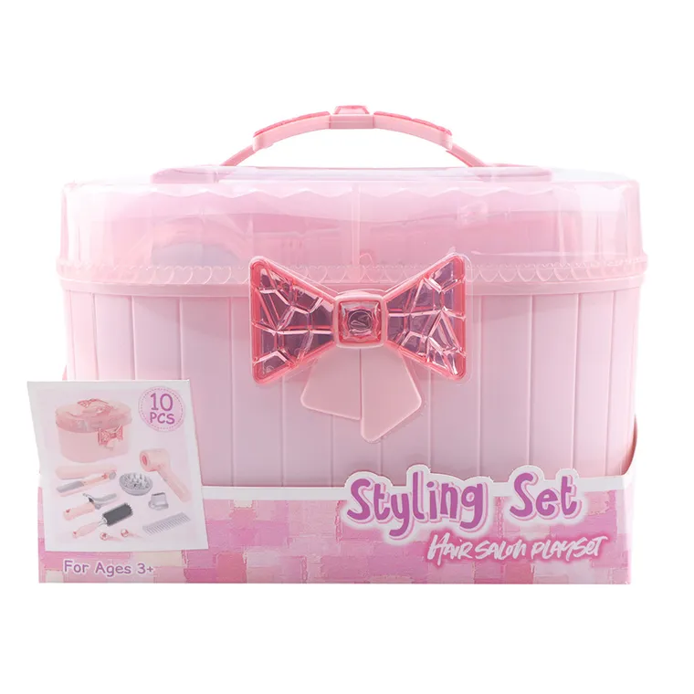 Zestaw do stylizacji fryzur dla dzieci, różowy
