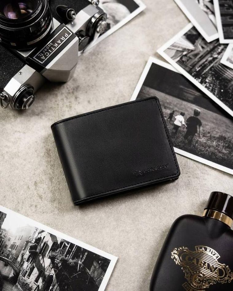 Zestaw prezentowy: Portfel, Brelok, czarny, skóra ekologiczna, RFID, Rovicky