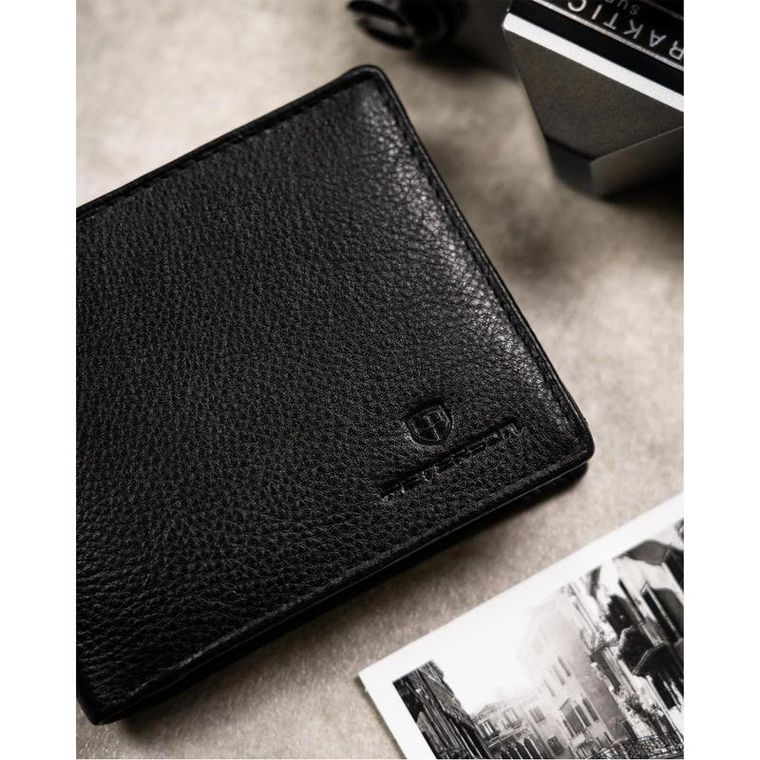 Zestaw prezentowy: Portfel, Brelok, czarny, skórzany, RFID, Peterson