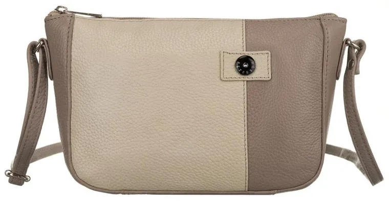 Zestaw: Torebka skórzana, Portfel, beżowy, Peterson