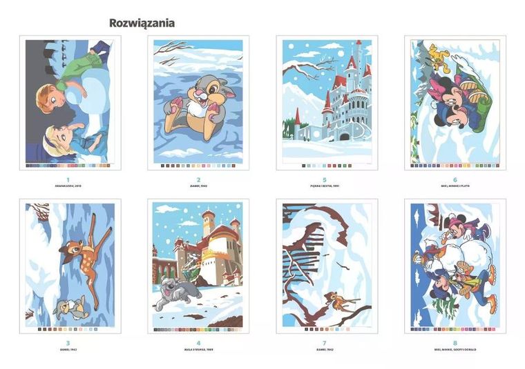 Zima. Art therapy. Kolorowanka antystresowa. Disney. Zagadkowe rysunki